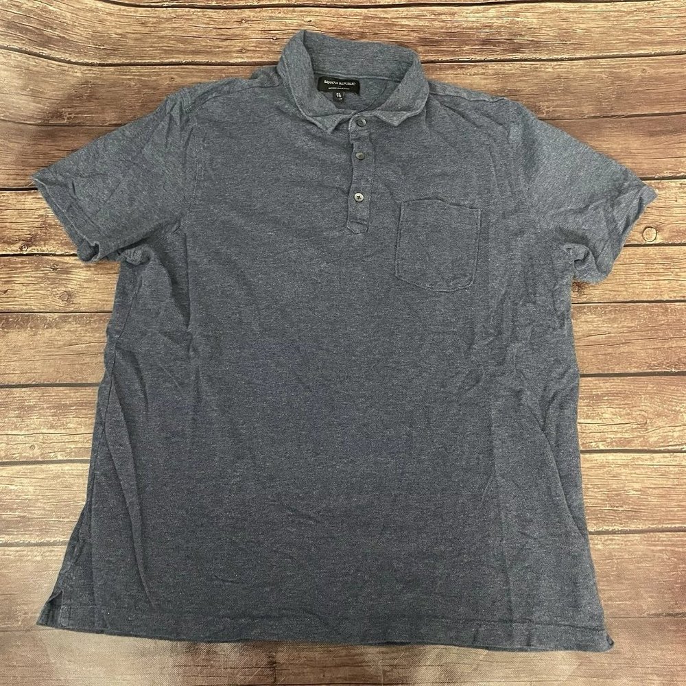 Men’s Banana Republic Wicking Pique Polo Blue XL